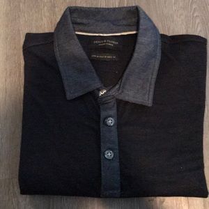 Denim & Flower Navy Blue Polo Shirt